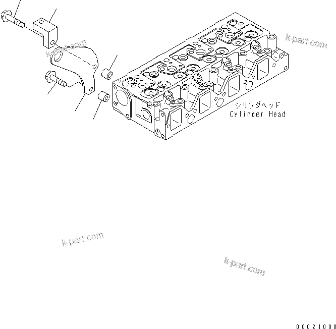 Komatsu parts book diagram for S4D95LE-3C-2M S/N 100001-UP: FRONT HANGER(#102014-)