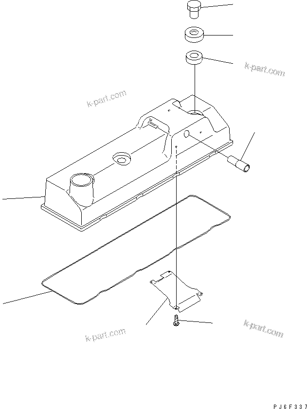 Komatsu parts book diagram for S4D95LE-3C-2M S/N 100001-UP: HEAD COVER