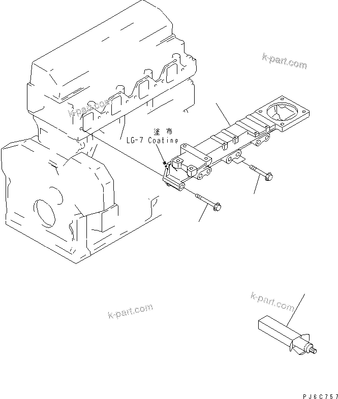 Komatsu parts book diagram for S4D95LE-3C-2M S/N 100001-UP: AIR INTAKE MANIFOLD