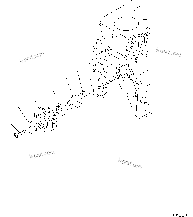 Komatsu parts book diagram for S4D95LE-3C-2M S/N 100001-UP: IDLER GEAR
