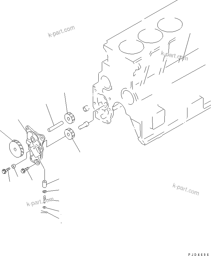 Komatsu parts book diagram for S4D95LE-3C-2M S/N 100001-UP: OIL PUMP(#101537-)