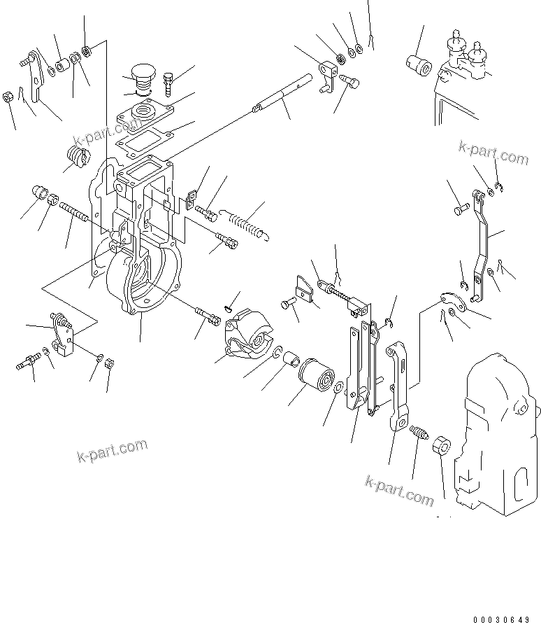 Komatsu parts book diagram for S4D95LE-3C-2M S/N 100001-UP: FUEL INJECTION PUMP (GOVERNOR) (1/2) (INNER PARTS)(#102079-)