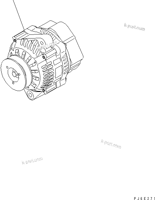 Komatsu parts book diagram for S4D95LE-3C-2M S/N 100001-UP: ALTERNATOR (FOR 35A ALTERNATOR) (NON HARDENING PULLEY) (EXCEPT JAPAN)(#102014-124887)