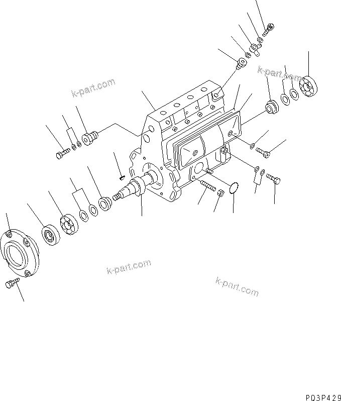 Komatsu parts book diagram for S4D95L-1F S/N 48811-UP: FUEL INJECTION PUMP (PUMP) (1/2)(#101782-)