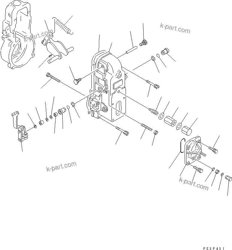Komatsu parts book diagram for S4D95L-1F S/N 48811-UP: FUEL INJECTION PUMP (GOVERNOR) (2/2)(#101782-)
