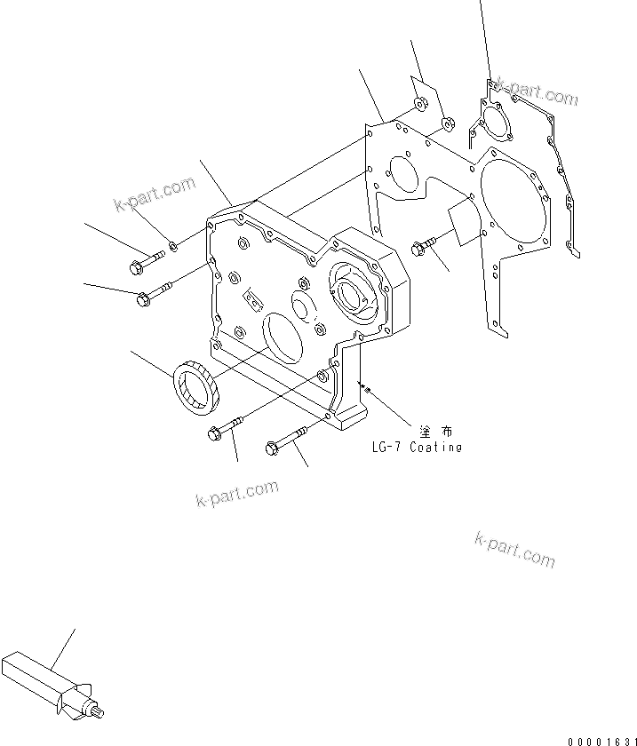 Komatsu parts book diagram for S4D95LE-3A-2 S/N 100001-UP: FRONT COVER