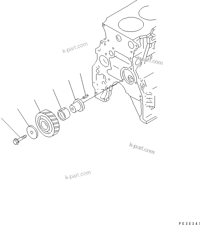 Komatsu parts book diagram for S4D95LE-3A-2 S/N 100001-UP: IDLER GEAR
