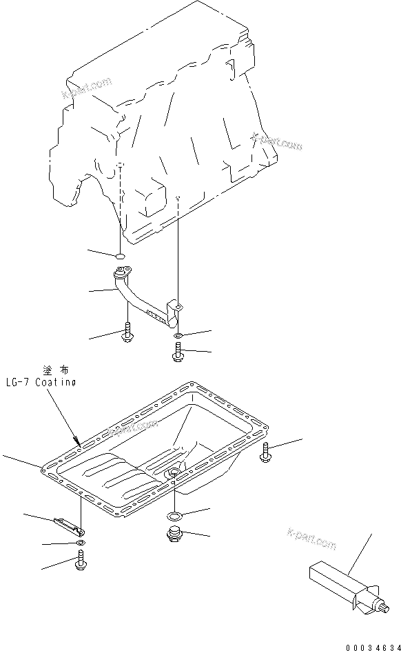 Komatsu parts book diagram for S4D95LE-3A-2 S/N 100001-UP: OIL PAN AND SUCTION TUBE