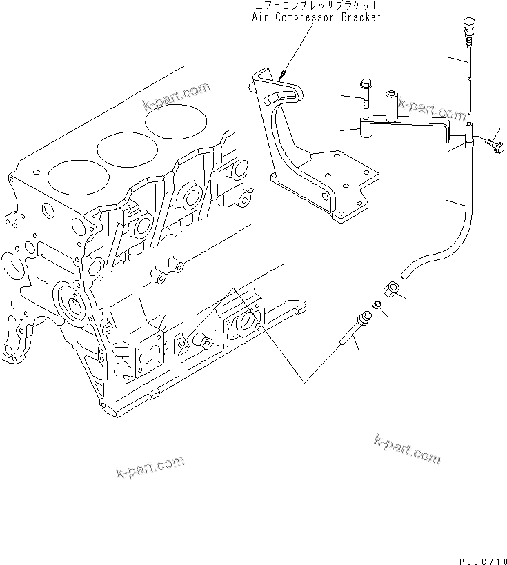 Komatsu parts book diagram for S4D95LE-3A-2 S/N 100001-UP: OIL LEVEL GAUGE