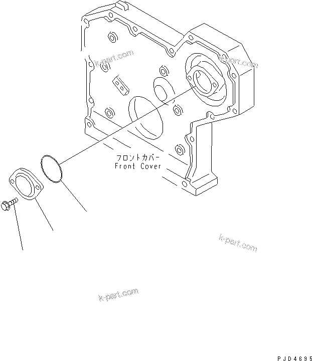 Komatsu parts book diagram for S4D95LE-3A-2 S/N 100001-UP: TACHO DRIVE COVER