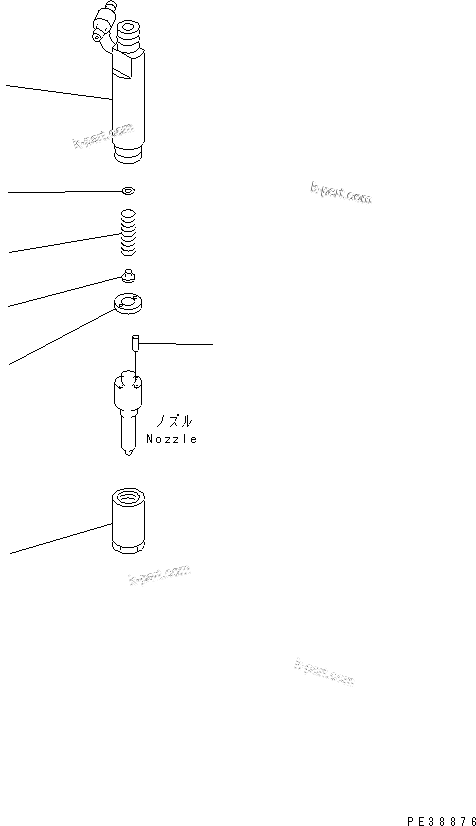 Komatsu parts book diagram for S4D95LE-3A-2 S/N 100001-UP: NOZZLE HOLDER (INNER PARTS)(#108488-)