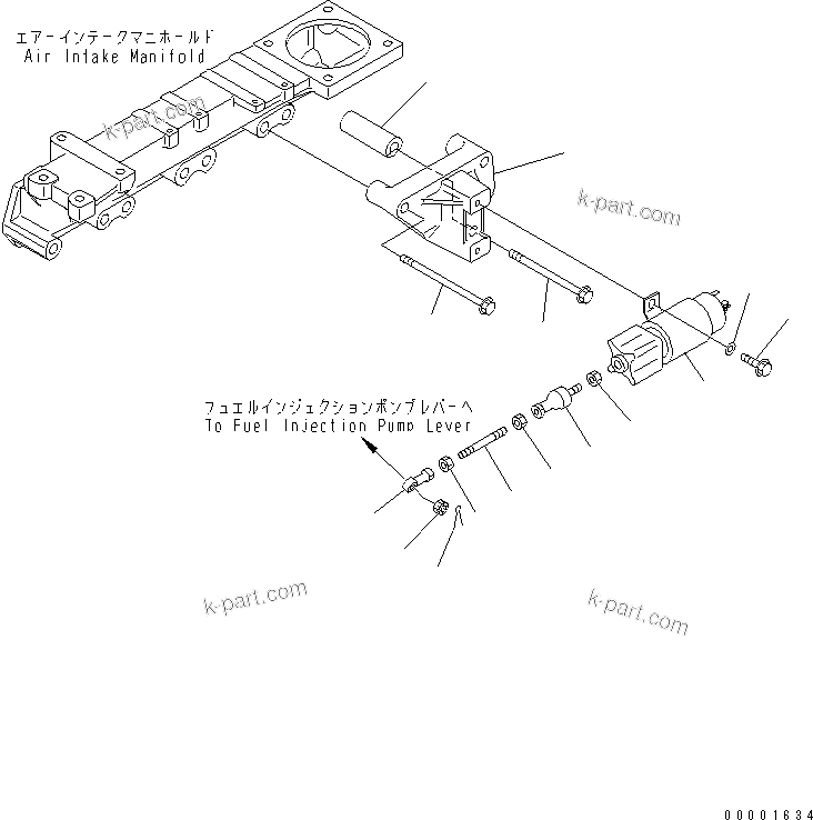 Komatsu parts book diagram for S4D95LE-3A-2 S/N 100001-UP: SOLENOID