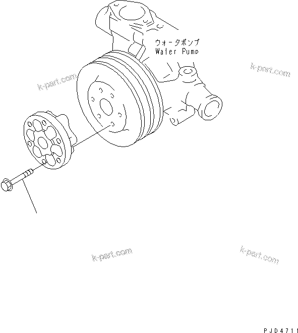 Komatsu parts book diagram for S4D95LE-3A-2 S/N 100001-UP: FAN SPACER MOUNTING