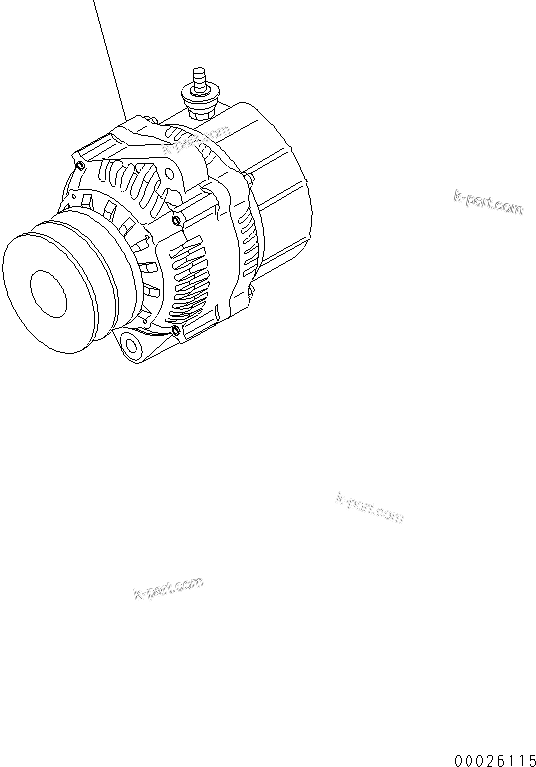 Komatsu parts book diagram for S4D95LE-3A-2 S/N 100001-UP: ALTERNATOR (FOR 60A ALTERNATOR) (NON HARDENING PULLEY)(#103028-)