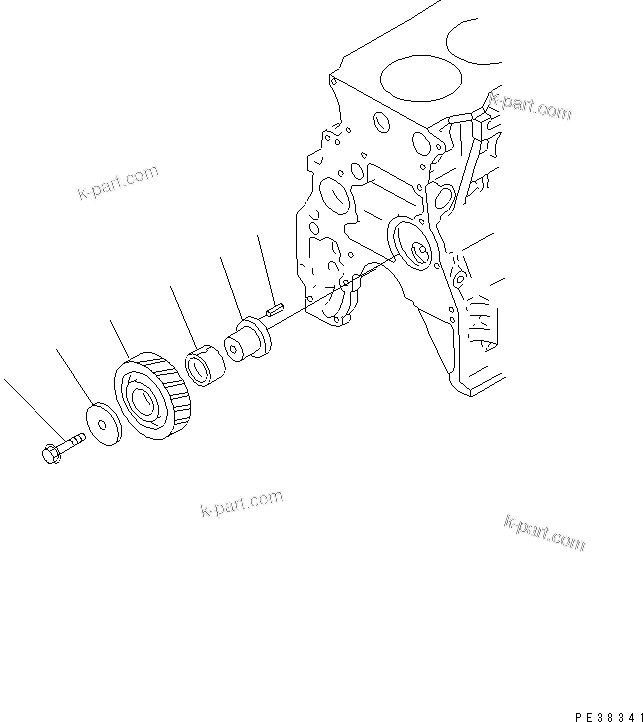 Komatsu parts book diagram for S4D95LE-3A-2 S/N 100001-UP: IDLER GEAR