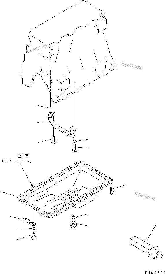 Komatsu parts book diagram for S4D95LE-3A-2 S/N 100001-UP: OIL PAN AND SUCTION TUBE