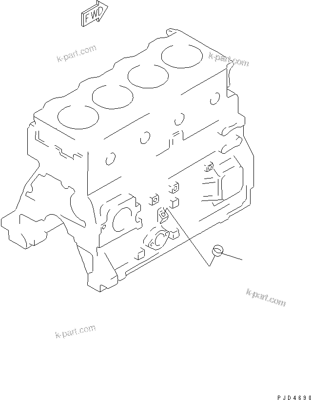 Komatsu parts book diagram for S4D95LE-3A-2 S/N 100001-UP: PLUG