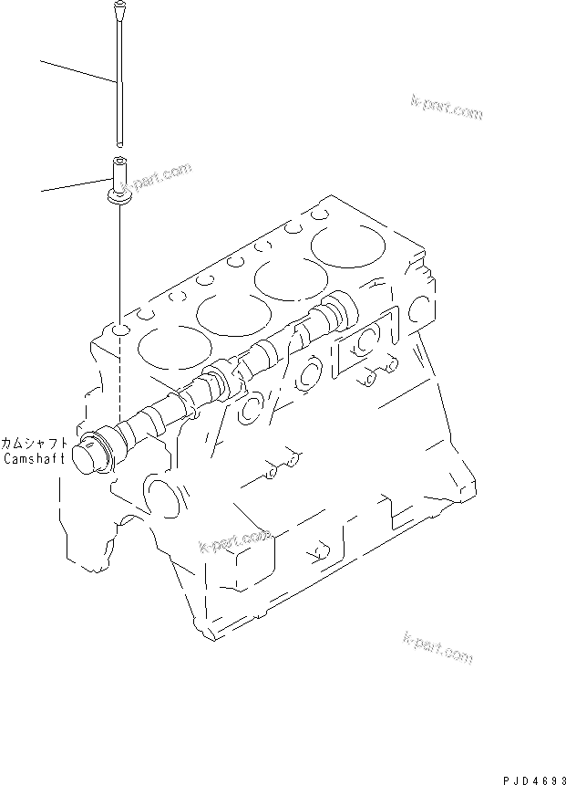 Komatsu parts book diagram for S4D95LE-3A-2 S/N 100001-UP: TAPPET