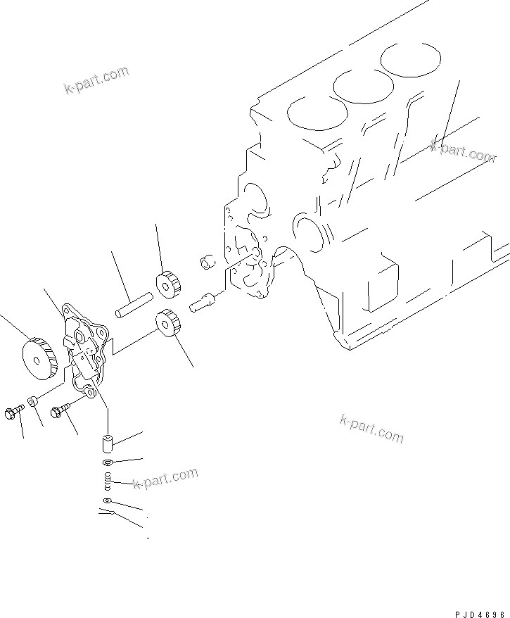 Komatsu parts book diagram for S4D95LE-3A-2 S/N 100001-UP: OIL PUMP