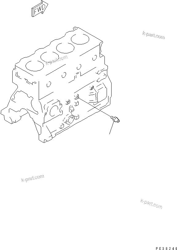 Komatsu parts book diagram for S4D95LE-3A-2 S/N 100001-UP: OIL PRESSURE SWITCH