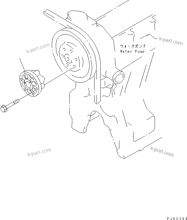 Komatsu parts book diagram for S4D95LE-3A-2 S/N 100001-UP: FAN SPACER