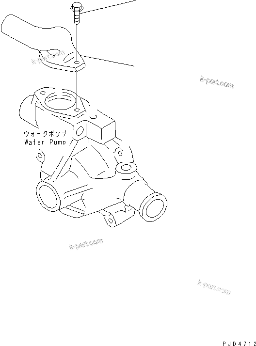 Komatsu parts book diagram for S4D95LE-3A-2 S/N 100001-UP: WATER CONNECTOR