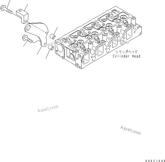 Komatsu parts book diagram for S4D95LE-3B-2M S/N 100001-UP: FRONT HANGER(#102014-)