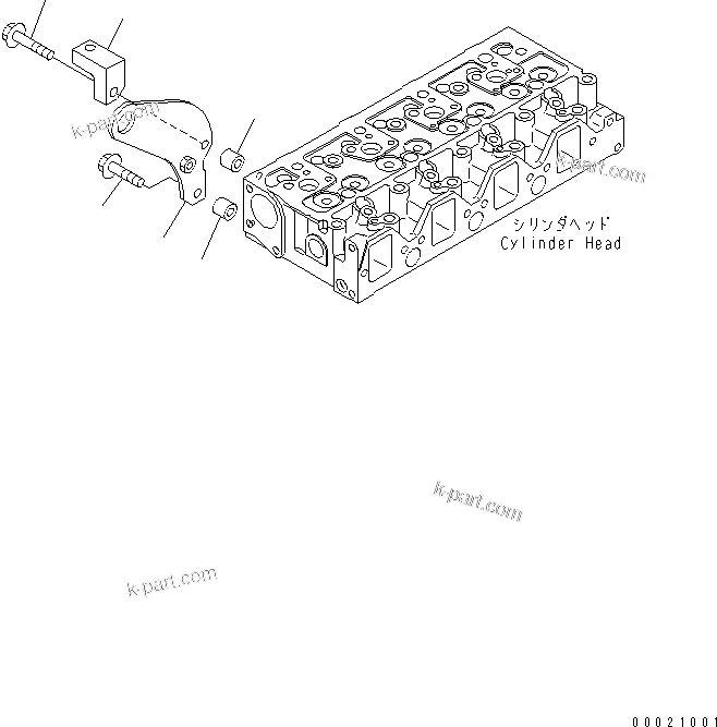 Komatsu parts book diagram for S4D95LE-3B-2M S/N 100001-UP: FRONT HANGER(#102014-)