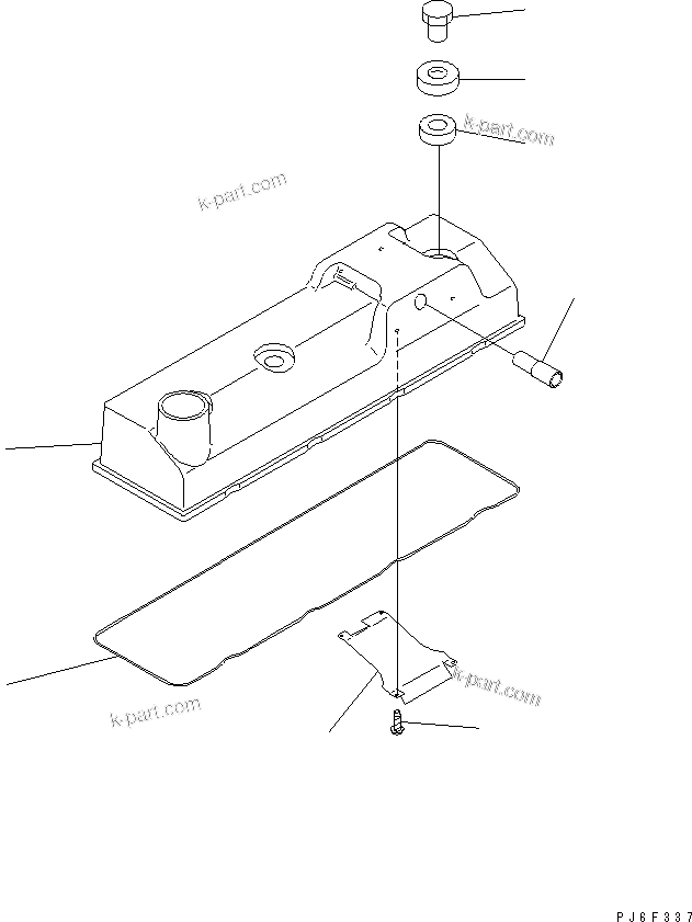 Komatsu parts book diagram for S4D95LE-3B-2M S/N 100001-UP: HEAD COVER