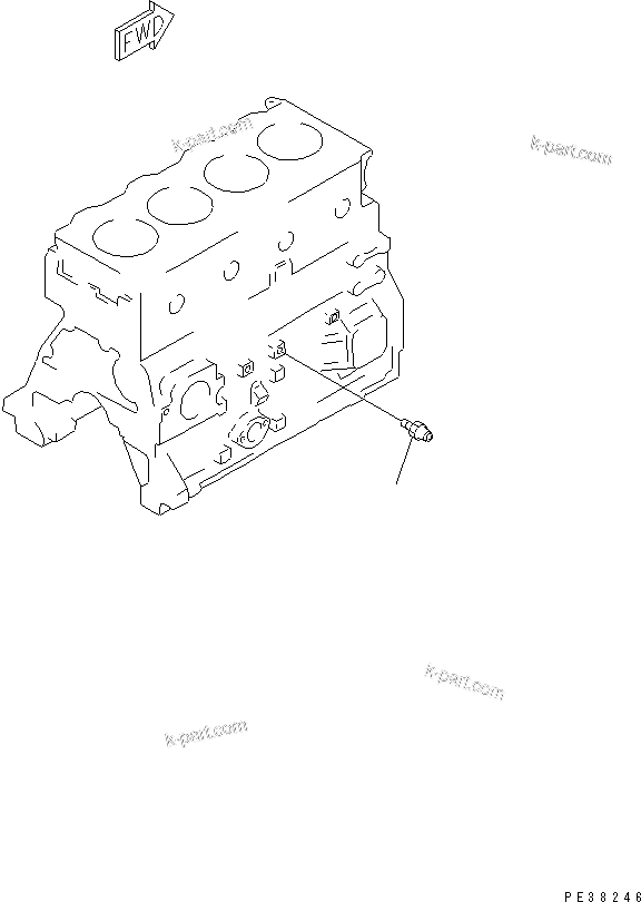 Komatsu parts book diagram for S4D95LE-3B-2M S/N 100001-UP: OIL PRESSURE SWITCH