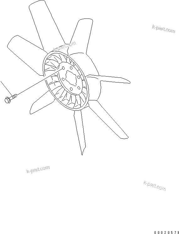 Komatsu parts book diagram for S4D95LE-3B-2M S/N 100001-UP: COOLING FAN BOLT(#102014-)