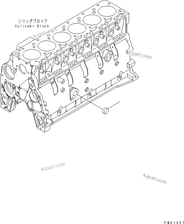 Komatsu parts book diagram for S6D102E-1F-US S/N 26200929-UP: CYLINDER BLOCK BLIND PLUG(#26200939-)