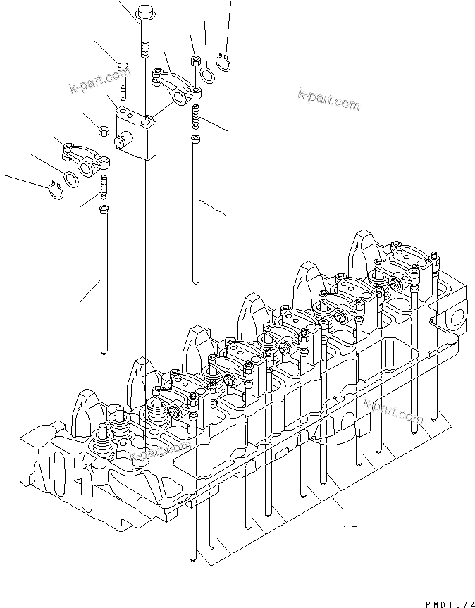 Komatsu parts book diagram for S6D102E-1F-US S/N 26200929-UP: ROCKER ARM