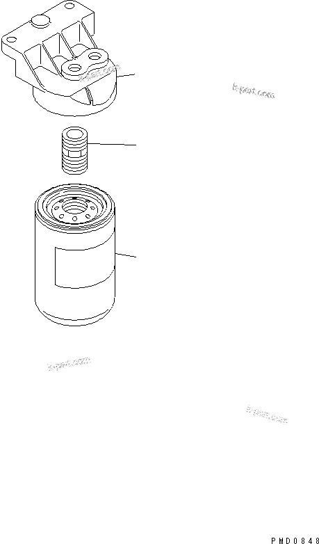Komatsu parts book diagram for S6D102E-1F-US S/N 26200929-UP: FUEL FILTER