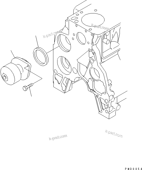 Komatsu parts book diagram for S6D102E-1F-US S/N 26200929-UP: WATER PUMP