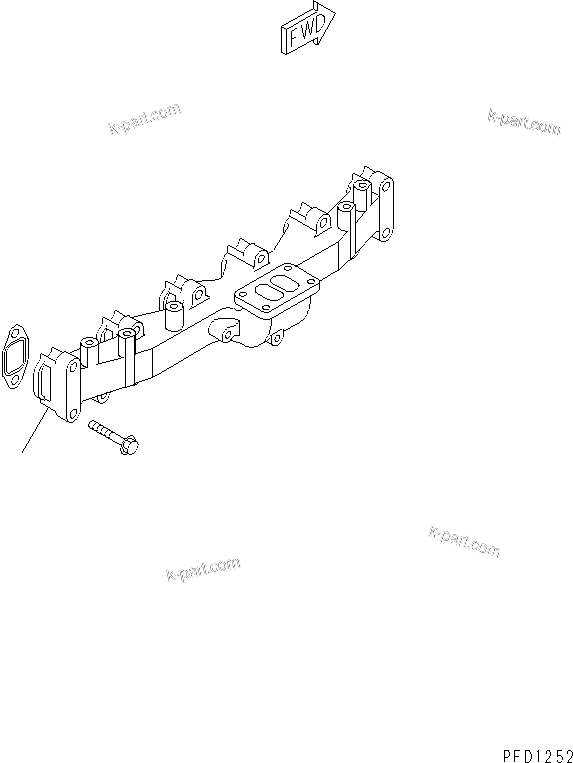 Komatsu parts book diagram for S6D102E-1FL-S2 S/N 26200929-UP: EXHAUST MANIFOLD(#26201318-)