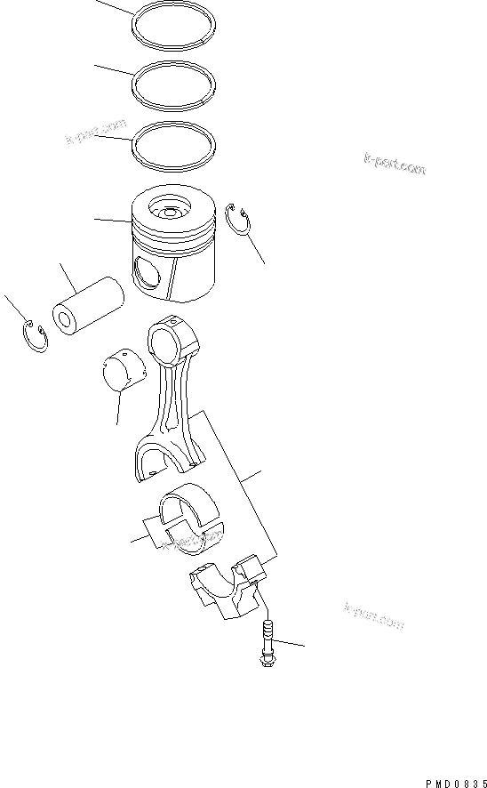 Komatsu parts book diagram for S6D102E-1FL-S2 S/N 26200929-UP: PISTON