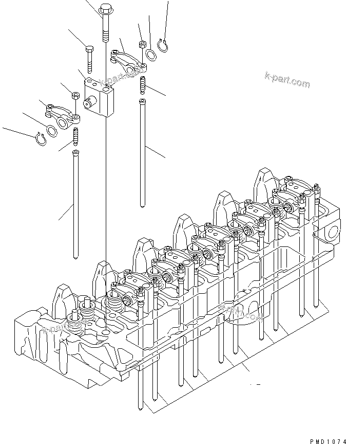 Komatsu parts book diagram for S6D102E-1FL-S2 S/N 26200929-UP: ROCKER ARM