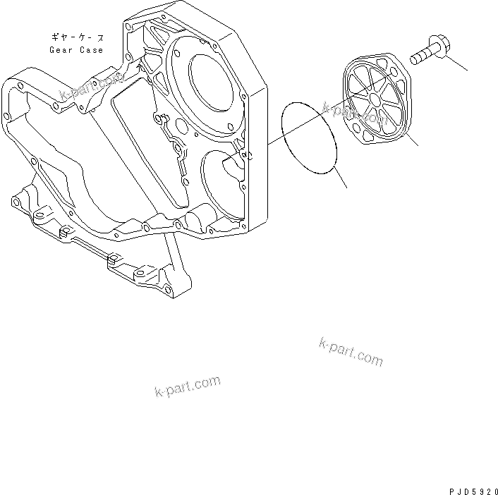 Komatsu parts book diagram for S6D102E-1FL-S2 S/N 26200929-UP: FRONT GEAR TRAIN COVER(#26264837-)