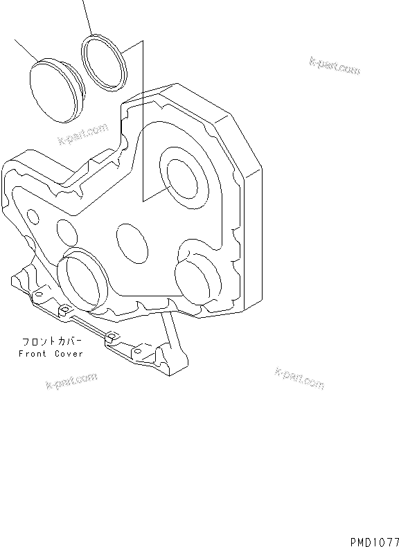 Komatsu parts book diagram for S6D102E-1FL-S2 S/N 26200929-UP: TACHOMETER DRIVE COVER