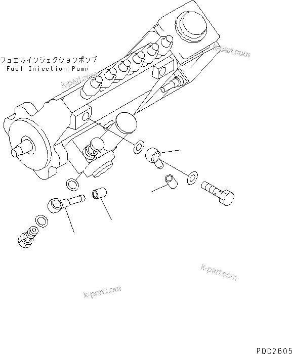 Komatsu parts book diagram for S6D102E-1FL-S2 S/N 26200929-UP: FUEL HOSE JOINT(#26205500-)