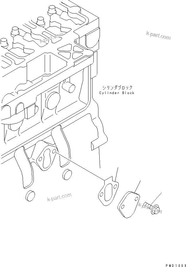 Komatsu parts book diagram for S6D102E-1FL-S2 S/N 26200929-UP: CYLINDER BLOCK BLIND COVER(#26240889-)