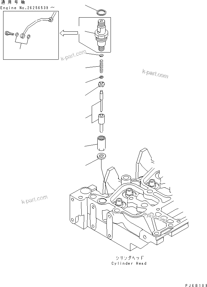 Komatsu parts book diagram for S6D102E-1FL-S2 S/N 26200929-UP: INJECTION NOZZLE
