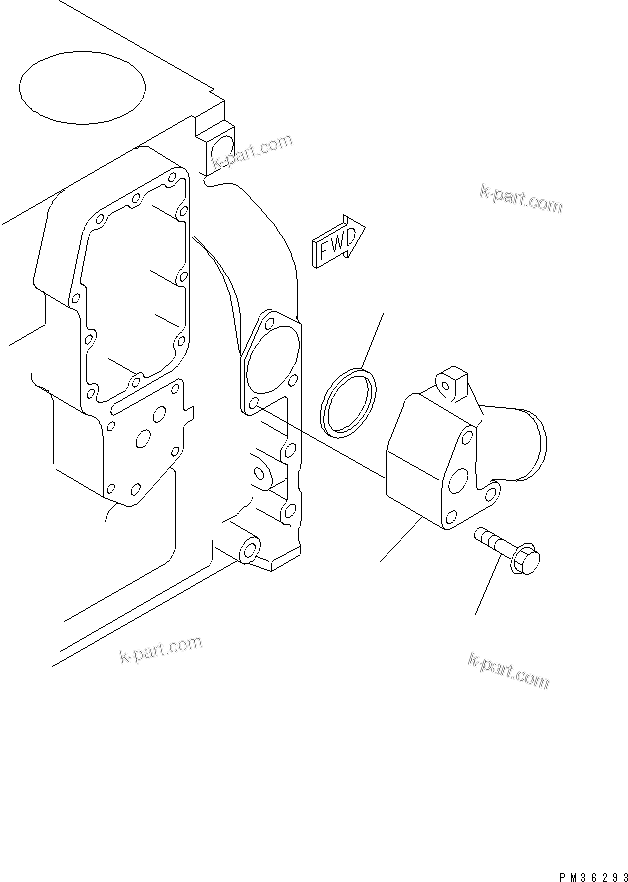 Komatsu parts book diagram for S6D102E-1FL-S2 S/N 26200929-UP: WATER CONNECTOR