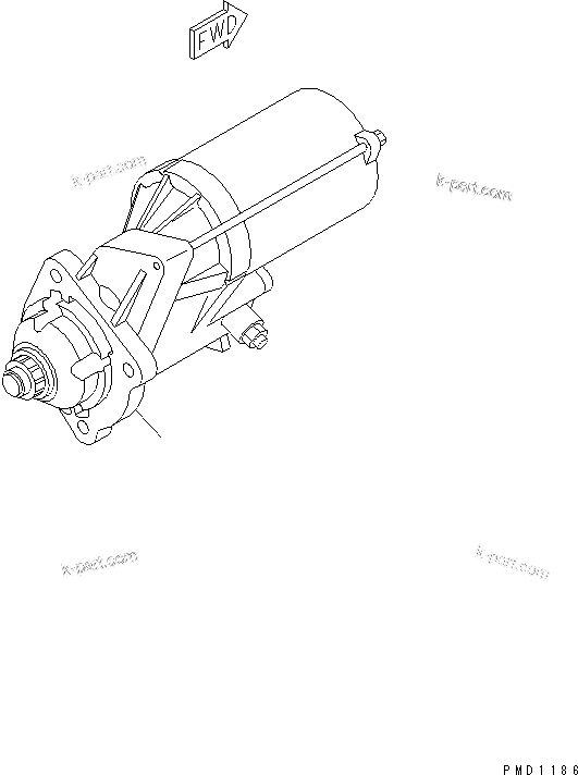 Komatsu parts book diagram for S6D102E-1FL-S2 S/N 26200929-UP: STARTING MOTOR (5.5KW)(#26201318-)