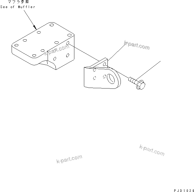 Komatsu parts book diagram for S6D102E-1E S/N 26200929-UP: FRONT HANGER
