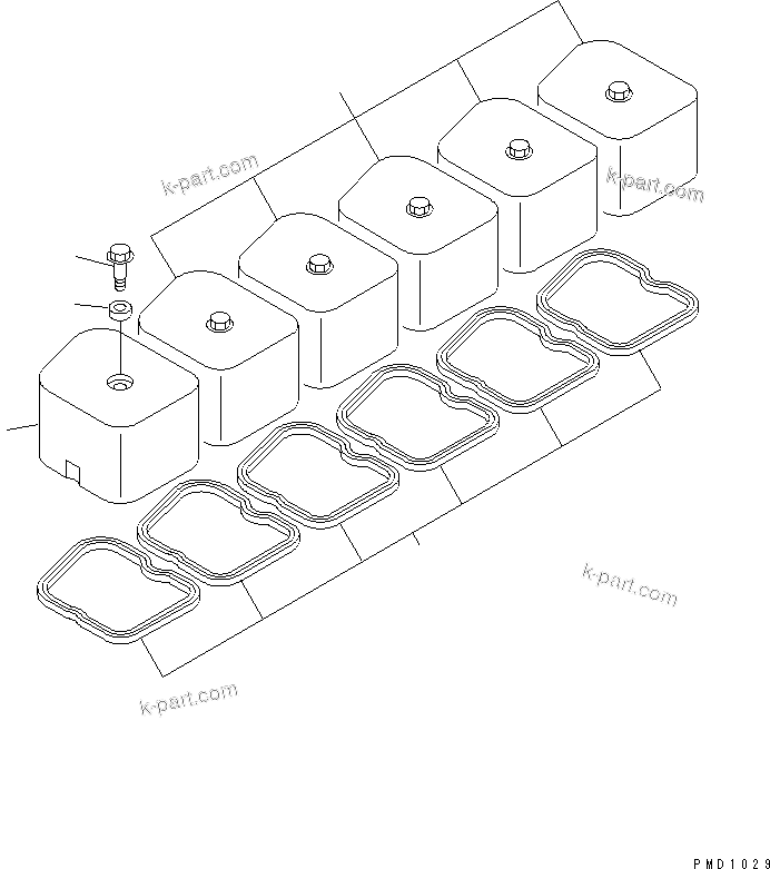 Komatsu parts book diagram for S6D102E-1E S/N 26200929-UP: HEAD COVER(#26200929-26206781)
