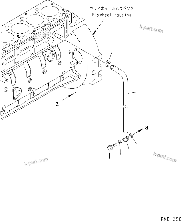 Komatsu parts book diagram for S6D102E-1E S/N 26200929-UP: BREATHER HOSE(#26200929-26206730)