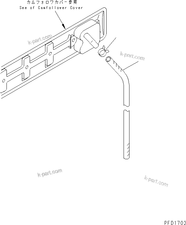 Komatsu parts book diagram for S6D102E-1E S/N 26200929-UP: BREATHER HOSE(#26206731-)