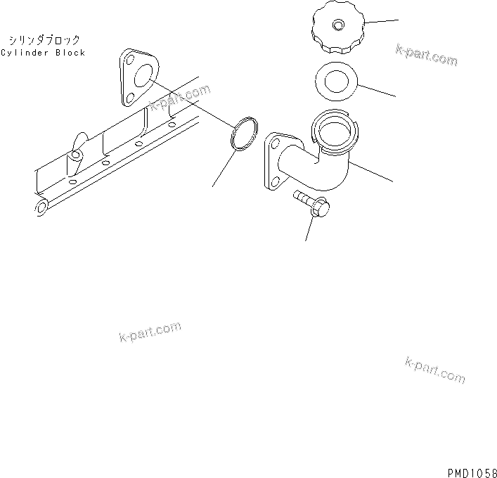 Komatsu parts book diagram for S6D102E-1E S/N 26200929-UP: OIL FILLER